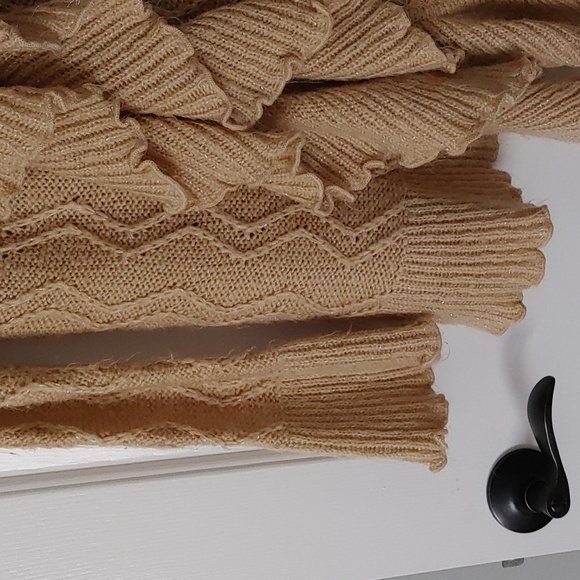 Y2K Textured Open Cardigan Women's S/M Ruffled Collar *Flaw-Button - Picture 7 of 7